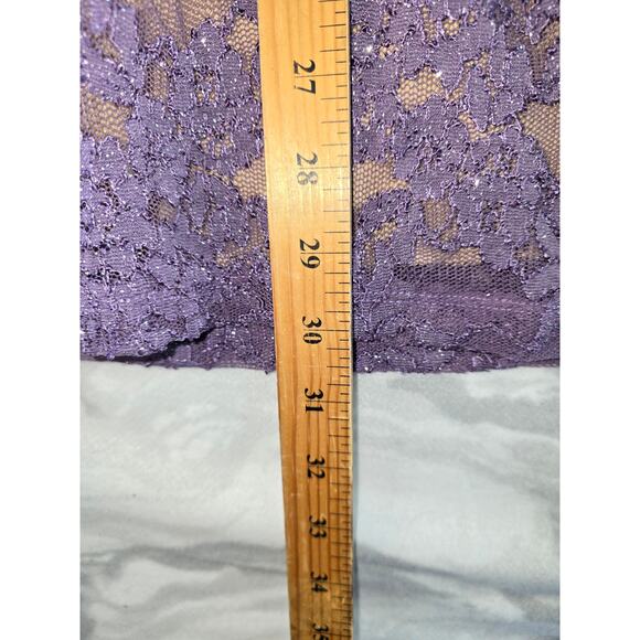 Honey and Rosie Purple Sparkly Lace Body Con Dress Size M - Picture 3 of 8